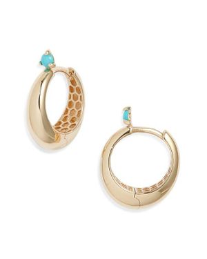 Zoe Chicco Stud Huggie Hoop Earrings - Metallic