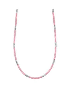 Lagos Caviar Ceramic Station Necklace - Pink
