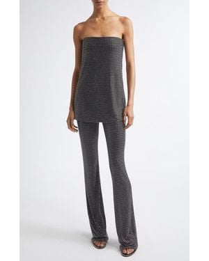 Alexander Wang Crystal Embellished Strapless Corset Jumpsuit - Blue