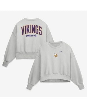 Nike Minnesota Vikings Oversized Primetime Phoenix Fleece Sweatshirt - Metallic