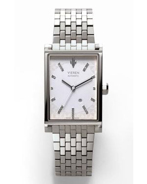 VIEREN Diamond Swiss Automatic Watch - Gray