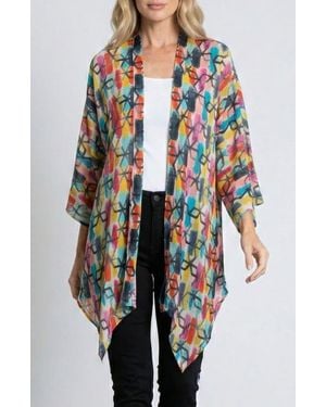 Apny Floral Open Front Jacket - Multicolor
