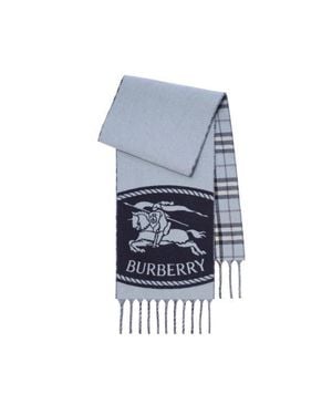 Burberry Reversible Knight Stamp Scarf - Blue