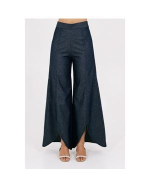 Valentina Gordon Flow Wide-Leg Denim Pants - Blue