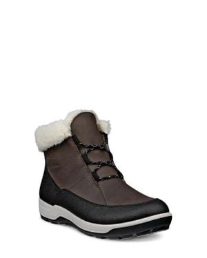 Ecco Trace Lite Waterproof Faux Fur Lined Bootie - Black