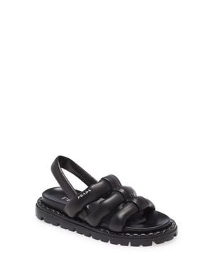 Prada Strappy Slingback Sandal - Black