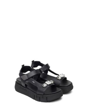Nero Giardini Ankle Strap Platform Sandal - Black