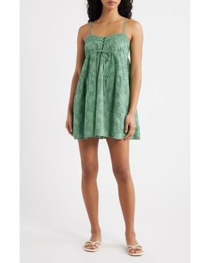 DELUC Amore Cotton Broderie Minidress - Green