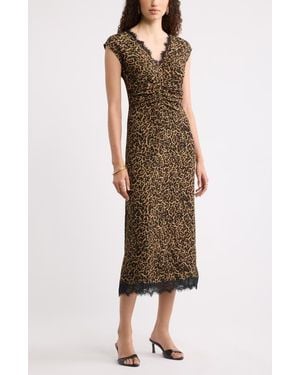 Nordstrom Lace Trim Midi Dress - Multicolor