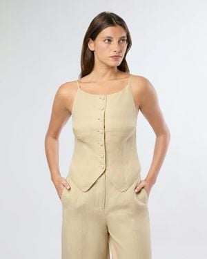 Onia Air Linen High Neck Top - Natural