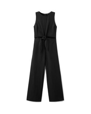 Mango Knot Front Cut Out Jumpsuit - Black