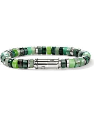 John Hardy Heishi Sterling Stone Bracelet - Green