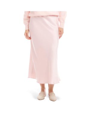 Karen Kane Bias Cut Satin Midi Skirt - Pink