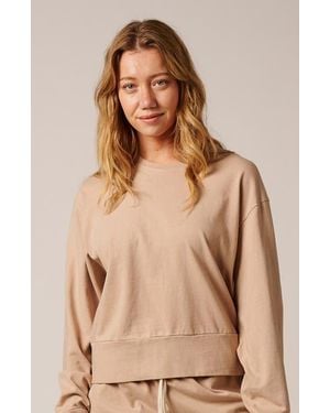 LEISURE LAB Cotton Lounge Crew - Natural
