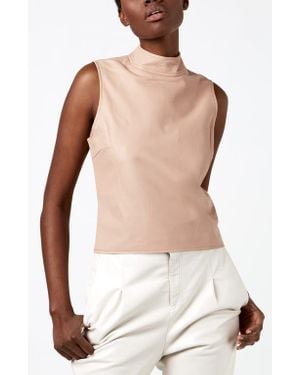 AS by DF Crawford Recycled Leather Top - White