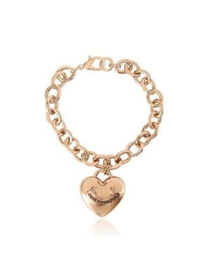 Juicy Couture Tone Chain Bracelet With Heart Charm - Metallic