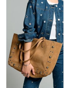 Elle Collection Suede Grommet Tote - Blue