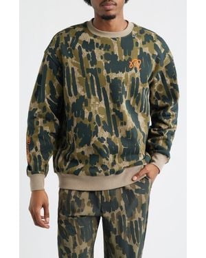 Malbon Range Tour Divot Camo Cotton Sweatshirt - Green
