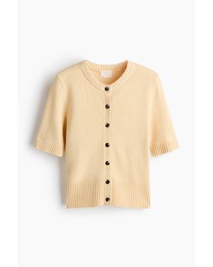 H&M Short-Sleeved Cardigan - Natural