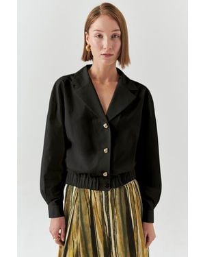 Exquise Romina Collar Jacket - Black