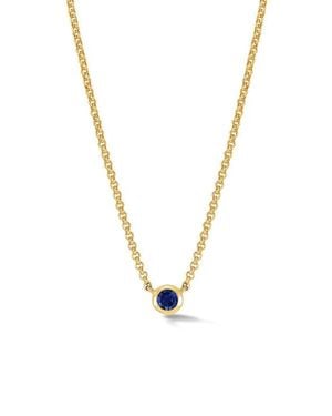 Dower & Hall Sapphire Round Dewdrop Pendant - Metallic