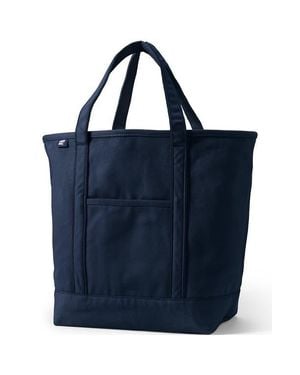 Lands' End Open Top Canvas Tote Bag - Blue