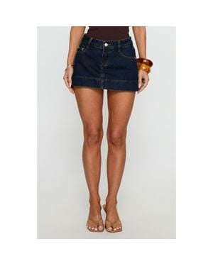Princess Polly Warna Low Rise Denim Miniskirt - Blue