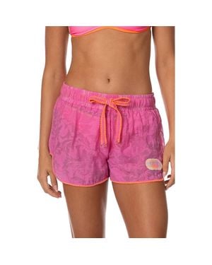 Maaji Fuchsia Flower Ryto Cover-Up Shorts - Pink