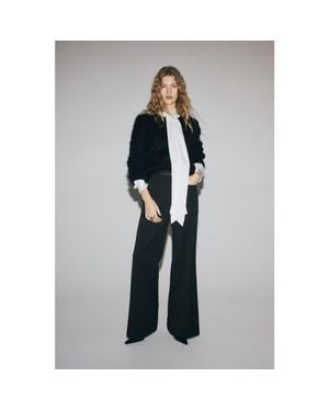 H&M Flared Belted Pants - Black