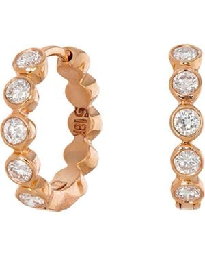 Sethi Couture Modern Diamond Bezel Hoop Earrings - White