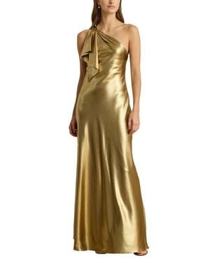 Ralph Lauren Elzira Hammered Satin Gown - Metallic