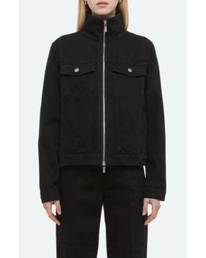 Helmut Lang Funnel Zip Trucker Jacket - Black