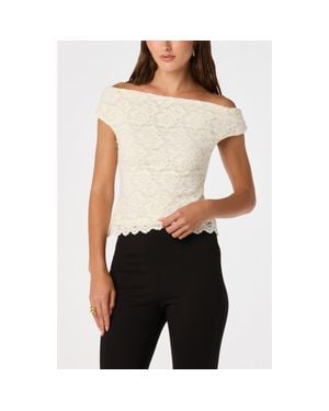 Astr Myranda Off The Shoulder Lace Top - Black