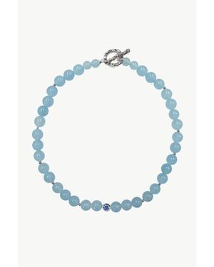 Classicharms Isla Aquamarine Bead Choker Necklace - Blue