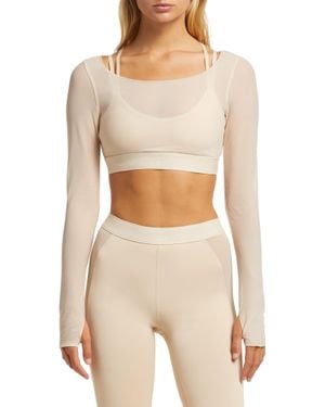 Alo Yoga Airlift Ballet Dream Long Sleeve Bra Top - Natural