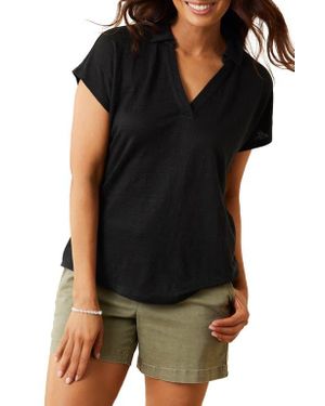 Tommy Bahama Linnea Linen Jersey Top - Black