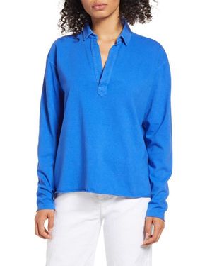 Frank & Eileen Heritage Jersey Popover Henley - Blue