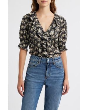 Doen Henri Floral Organic Cotton Top - Black