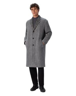 Missoni Wool Cloth Coat With Chevron Pattern - Gray