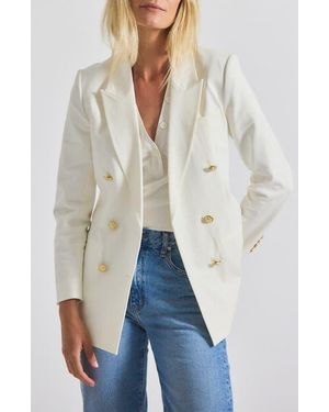 10 Crosby Derek Lam Walter Cotton Blend Double Breasted Jacket - White