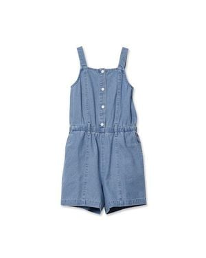 Lands' End Girls Lightweight Denim Romper - Blue
