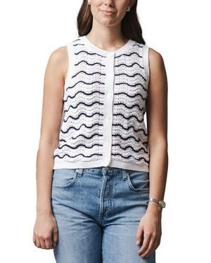 Hope & Henry Organic Button Front Sweater Tank - Blue