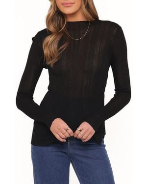 Petal & Pup Delphine Fine Rib Knit Top - Black