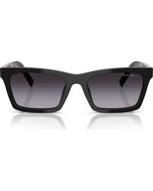 Miu Miu 55Mm Gradient Rectangular Sunglasses - Gray
