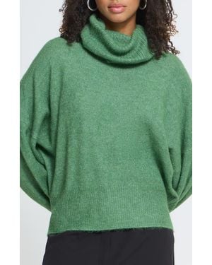 Ichi Knit Turtleneck Sweater - Green