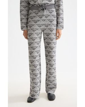 Scotch & Soda Logo Jacquard Knit Pants - Gray