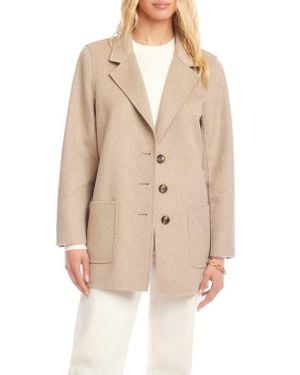 Karen Kane Oversize Brushed Wool Blend Blazer - Natural