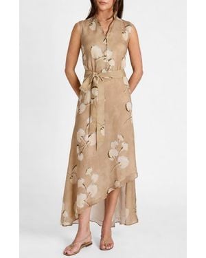 Santorelli Carson Sleeveless Hi-Lo Midi Dress - Natural
