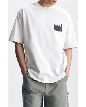 Brooklyn Industries Loose Fit Cotton Graphic T-Shirt - White