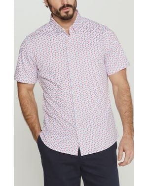 7 Diamonds Sundrift Starburst Print Short Sleeve Button-Up Shirt - White